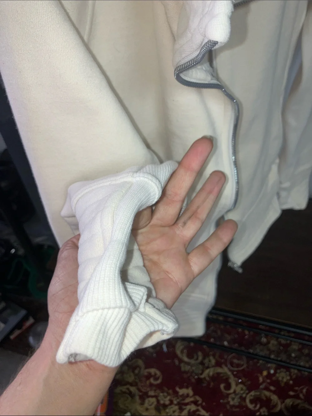 Lululemon ivory off white zip jacket s/m